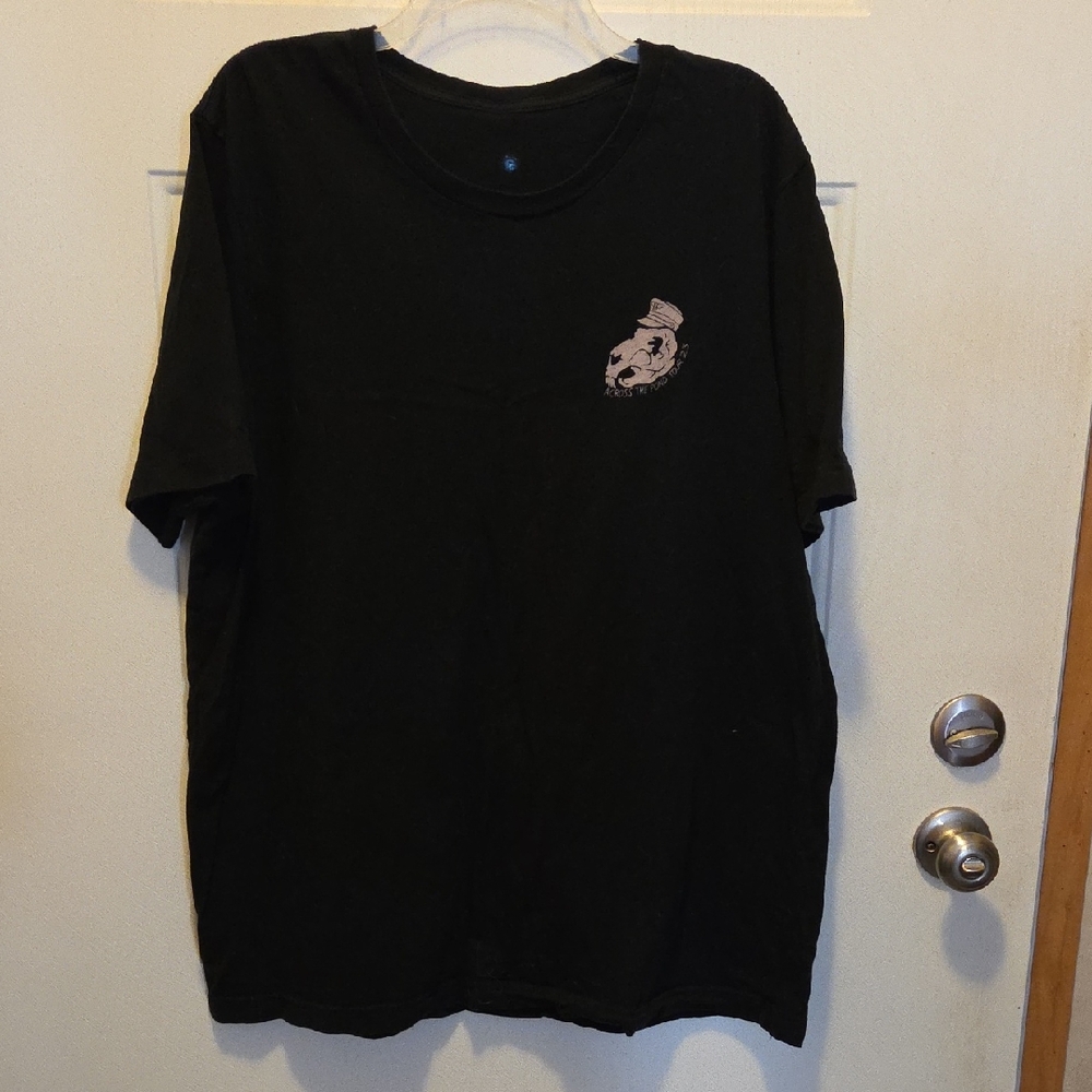 Men's Black Short Sleeve Graphic Crew T-Shirt